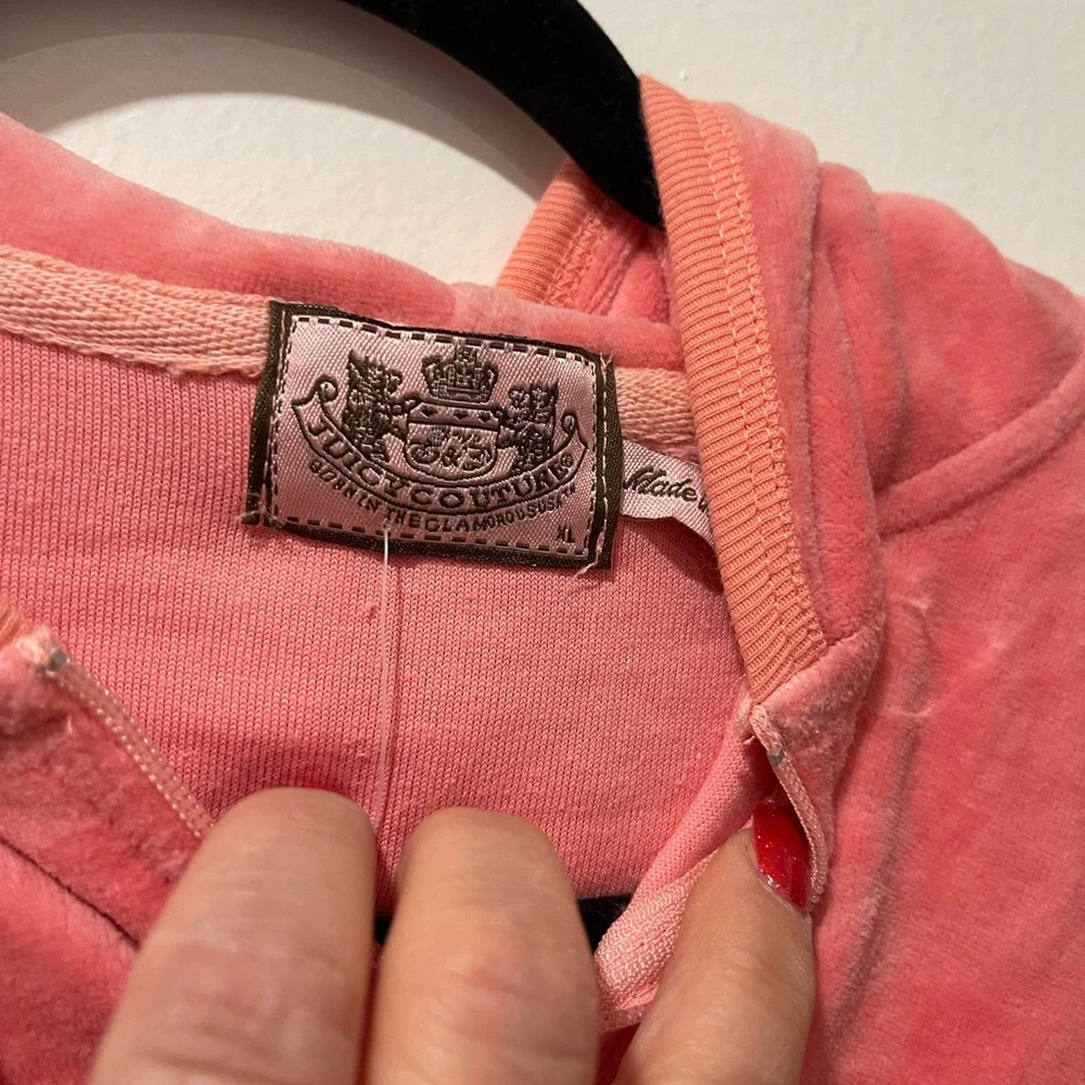 Juicy Couture Coral Velour Hoodie‎